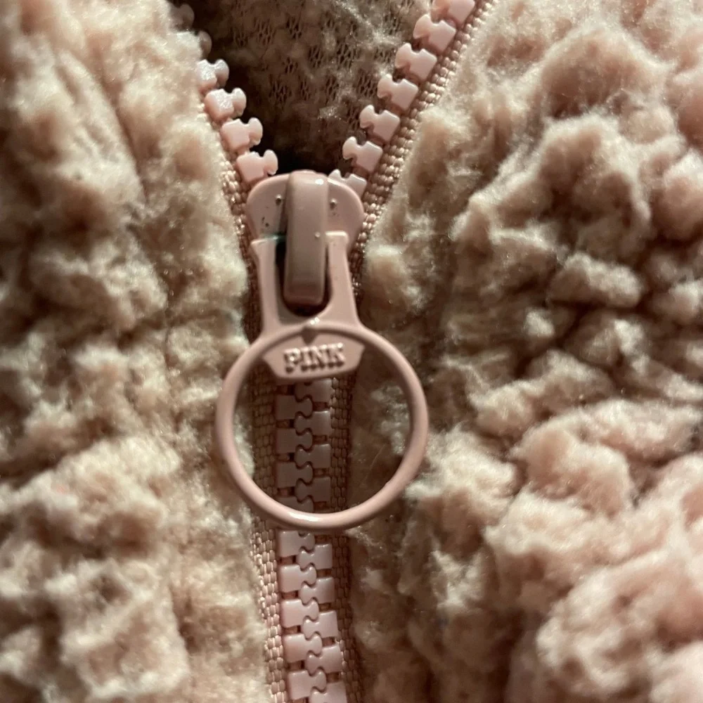 PINK VICTORIA'S SECRET Sherpa Fleece Half-Zip Hoodie Colorblock Pink XS Cozy - Picture 13 of 13